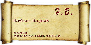Hafner Bajnok névjegykártya
